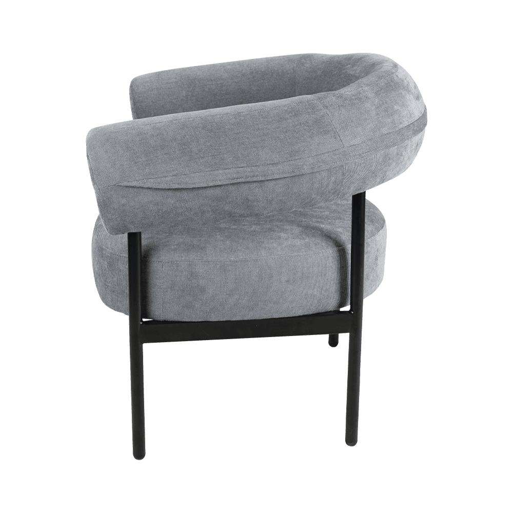 Harmaa metallikehys lounge -tuoli