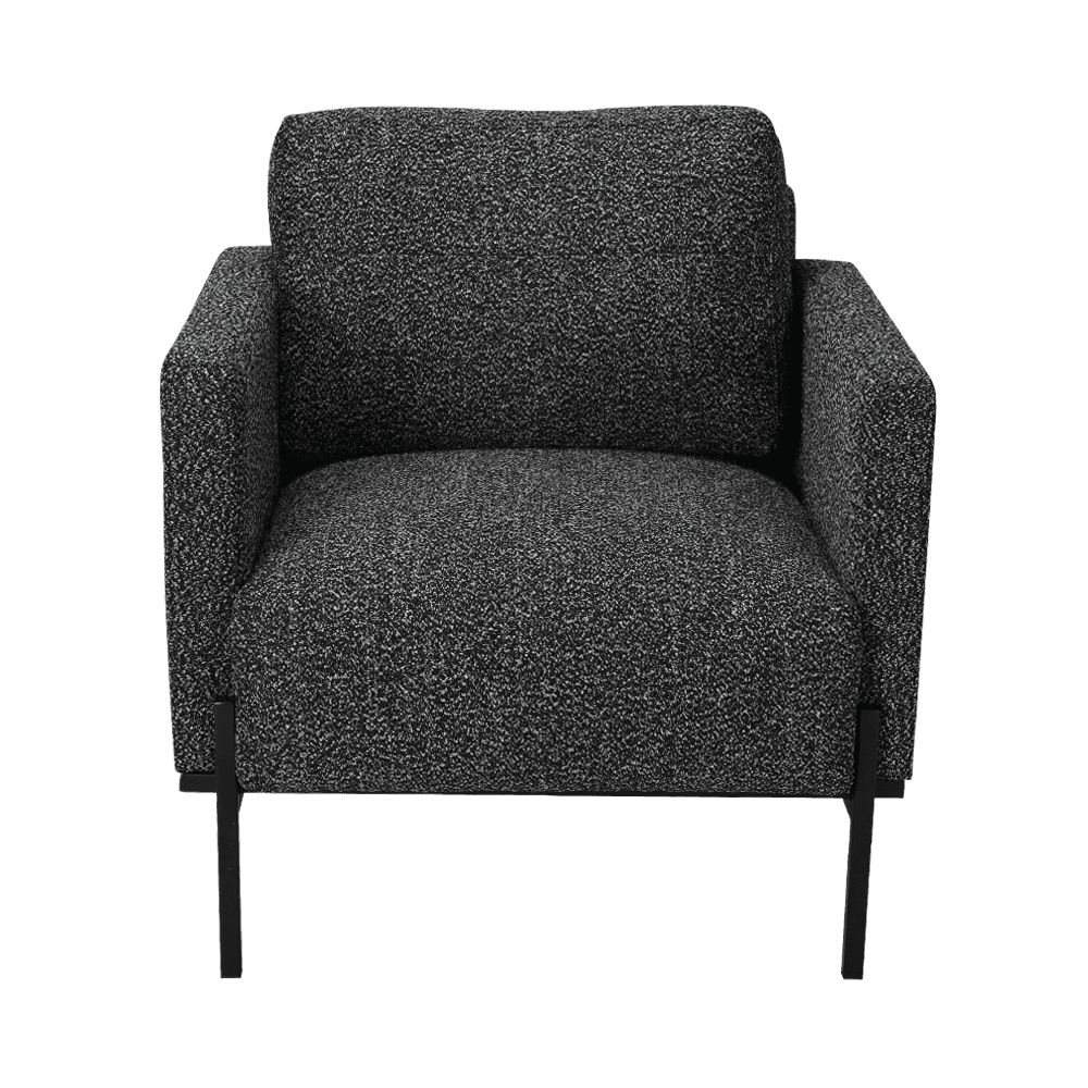 Harmaa Lounge -tuoli käsinojilla