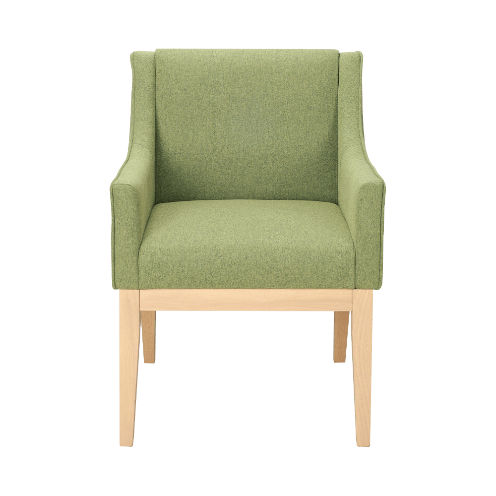 Massiivipuun ruokasali tuoli käsinojilla