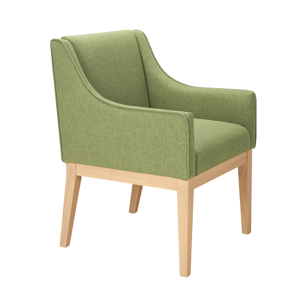 Massiivipuun ruokasali tuoli käsinojilla