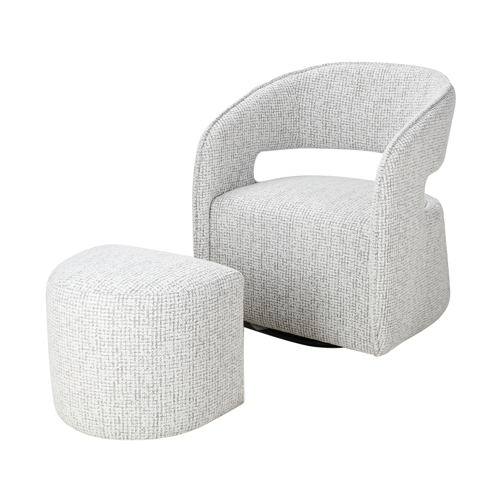 Vaaleanharmaa lepotuoli