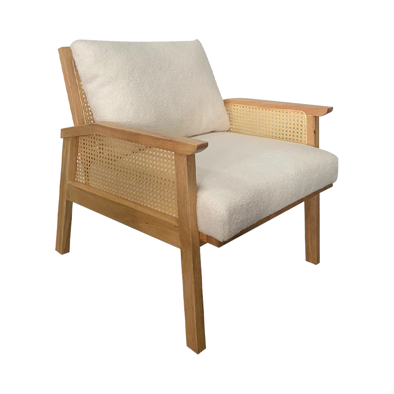 Kumipuinen valkoinen kangas lounge -tuoli