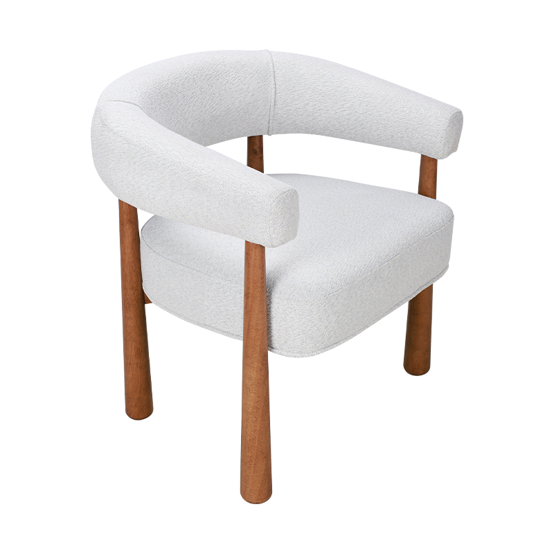 Valkoinen kangas massiivipuun ruokasalituoli